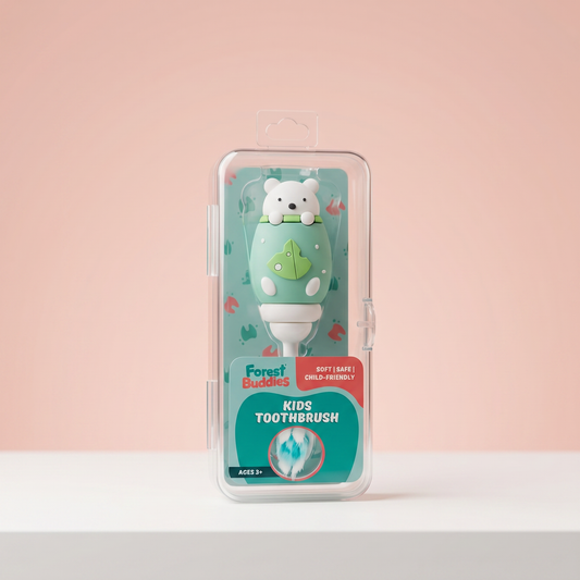 Forest Buddies™ Kids Toothbrush | Polar Bear | Travel Case Included