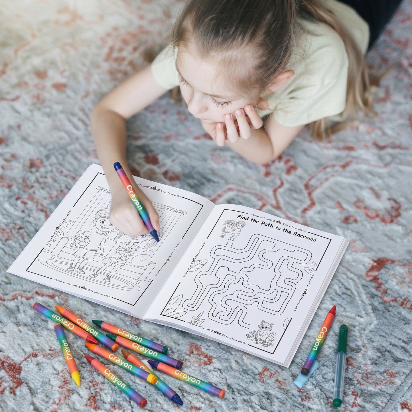 Coloring Book & Crayons Set | The Forest Lesson | Kids Activity Kit