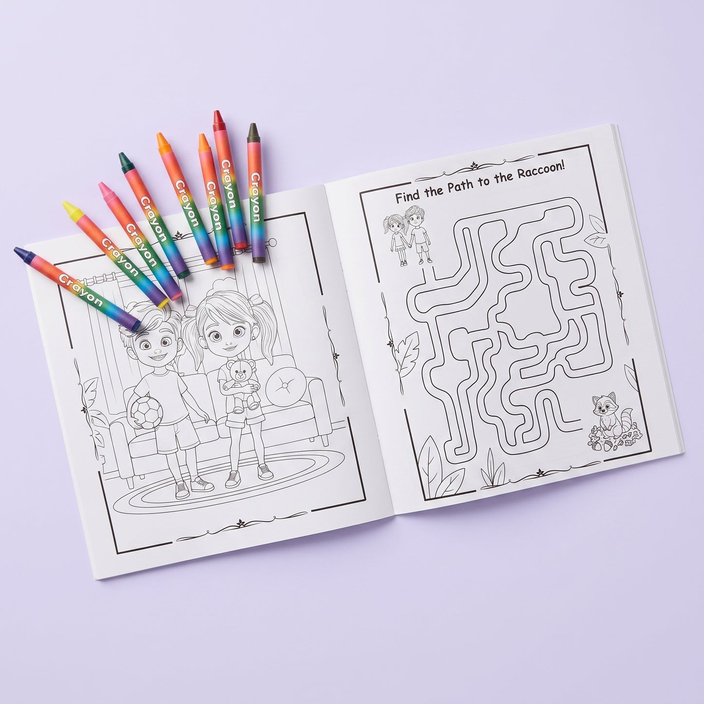 Coloring Book & Crayons Set | The Forest Lesson | Kids Activity Kit