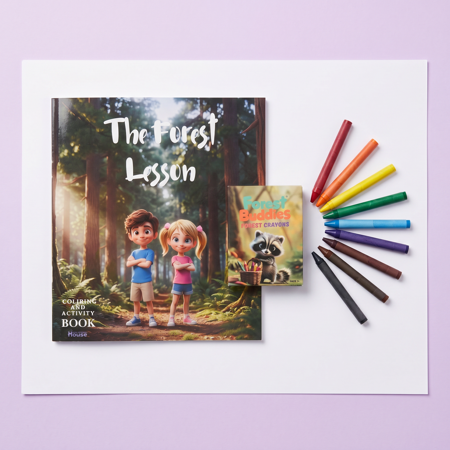 Coloring Book & Crayons Set | The Forest Lesson | Kids Activity Kit