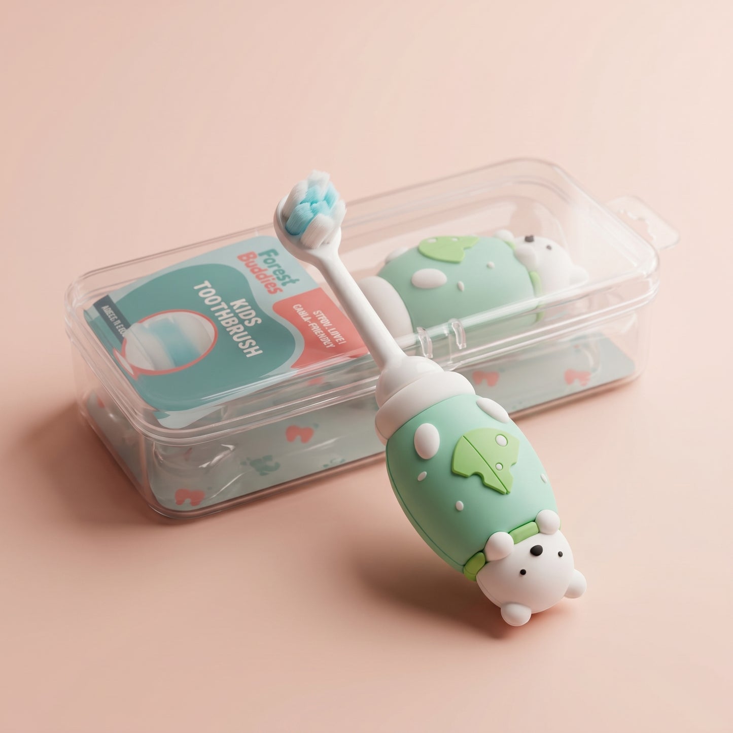 Forest Buddies™ Kids Toothbrush | Polar Bear | Travel Case Included
