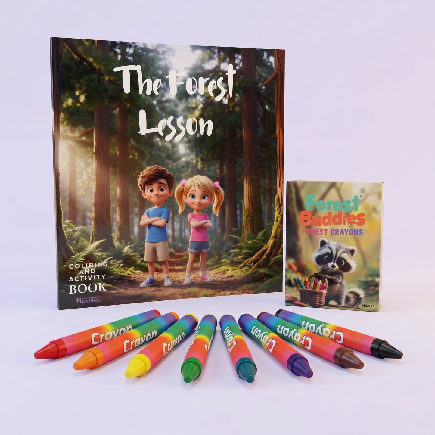 Coloring Book & Crayons Set | The Forest Lesson | Kids Activity Kit